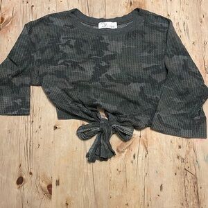 Army Green Camo Crop sweater